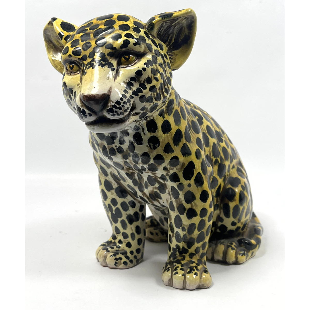 Italian Pottery Baby Leopard Sculpture  2ff781
