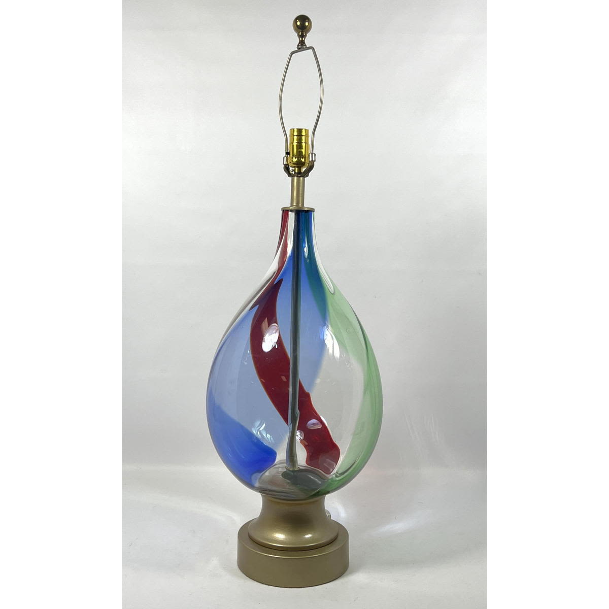 Murano Blown Glass Table Lamp. Ribbon