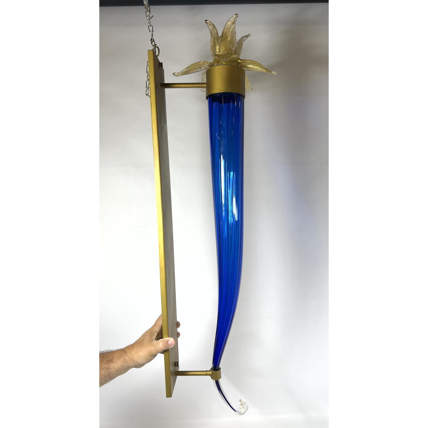 Cobalt Blue Art Glass and Metal 2ff796