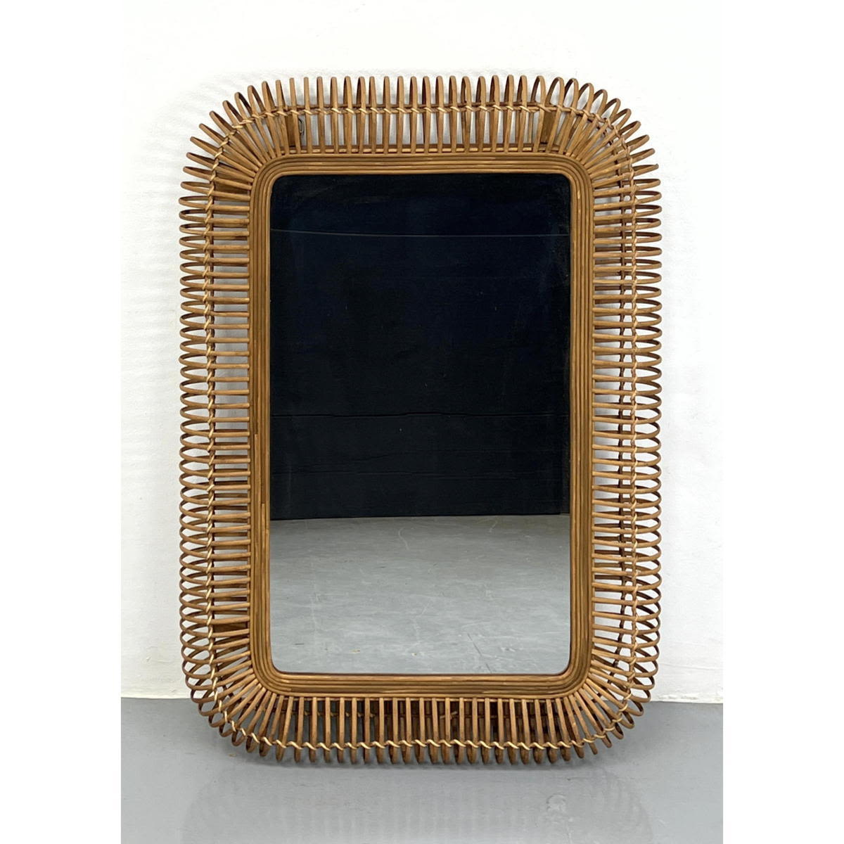 Large Modernist Rattan Frame Wall