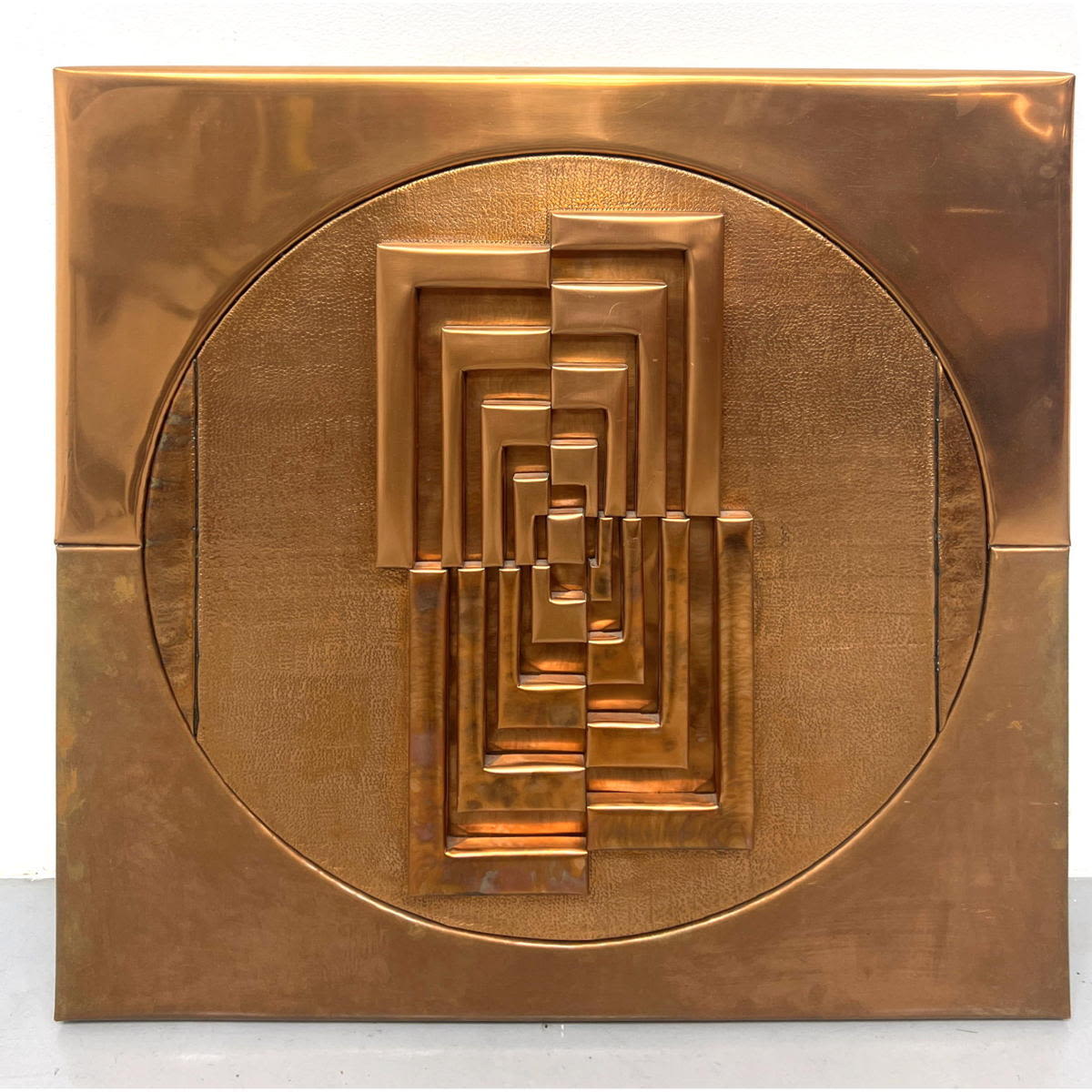 Modernist Abstract Copper Relief