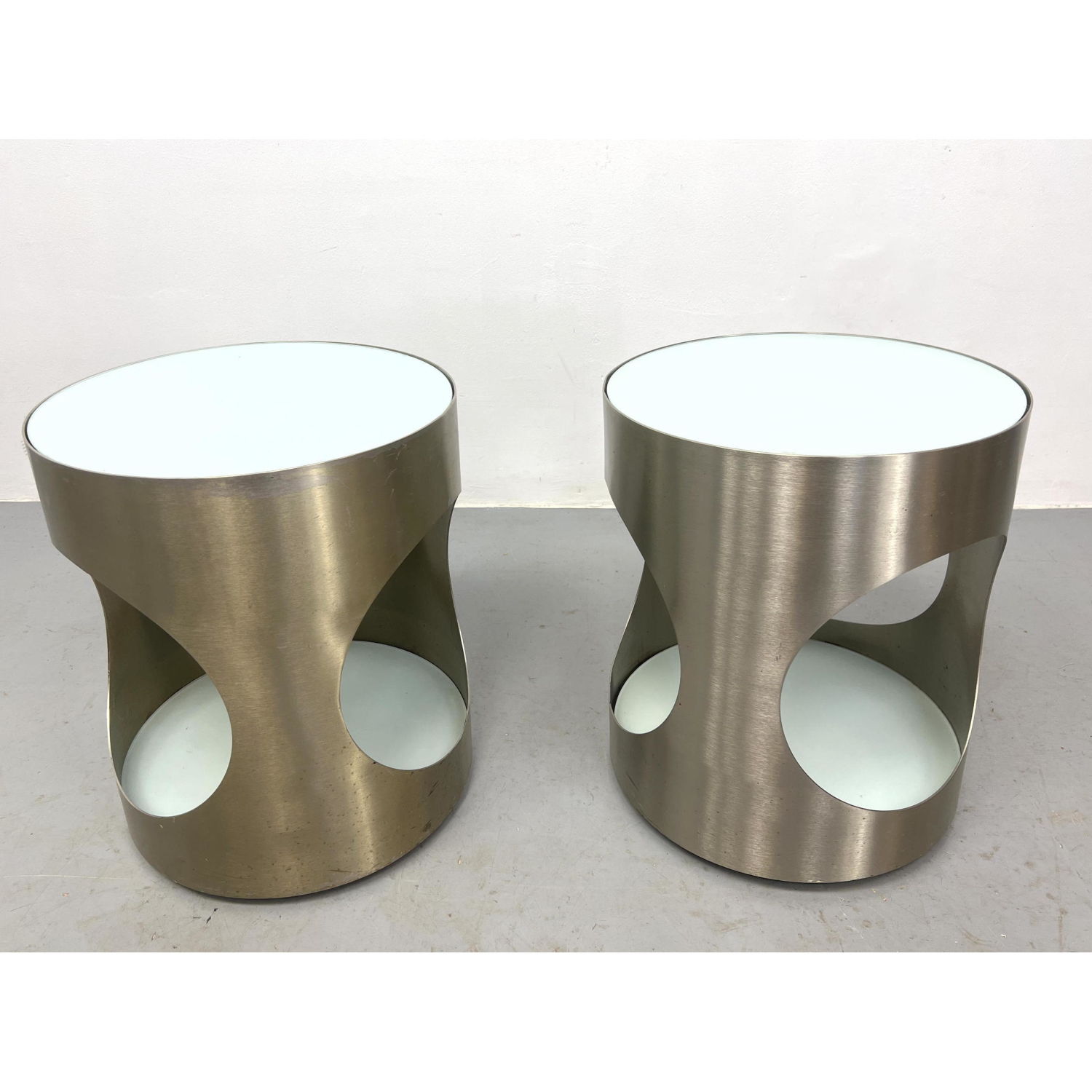 Pr Stainless Steel Round Drum Side