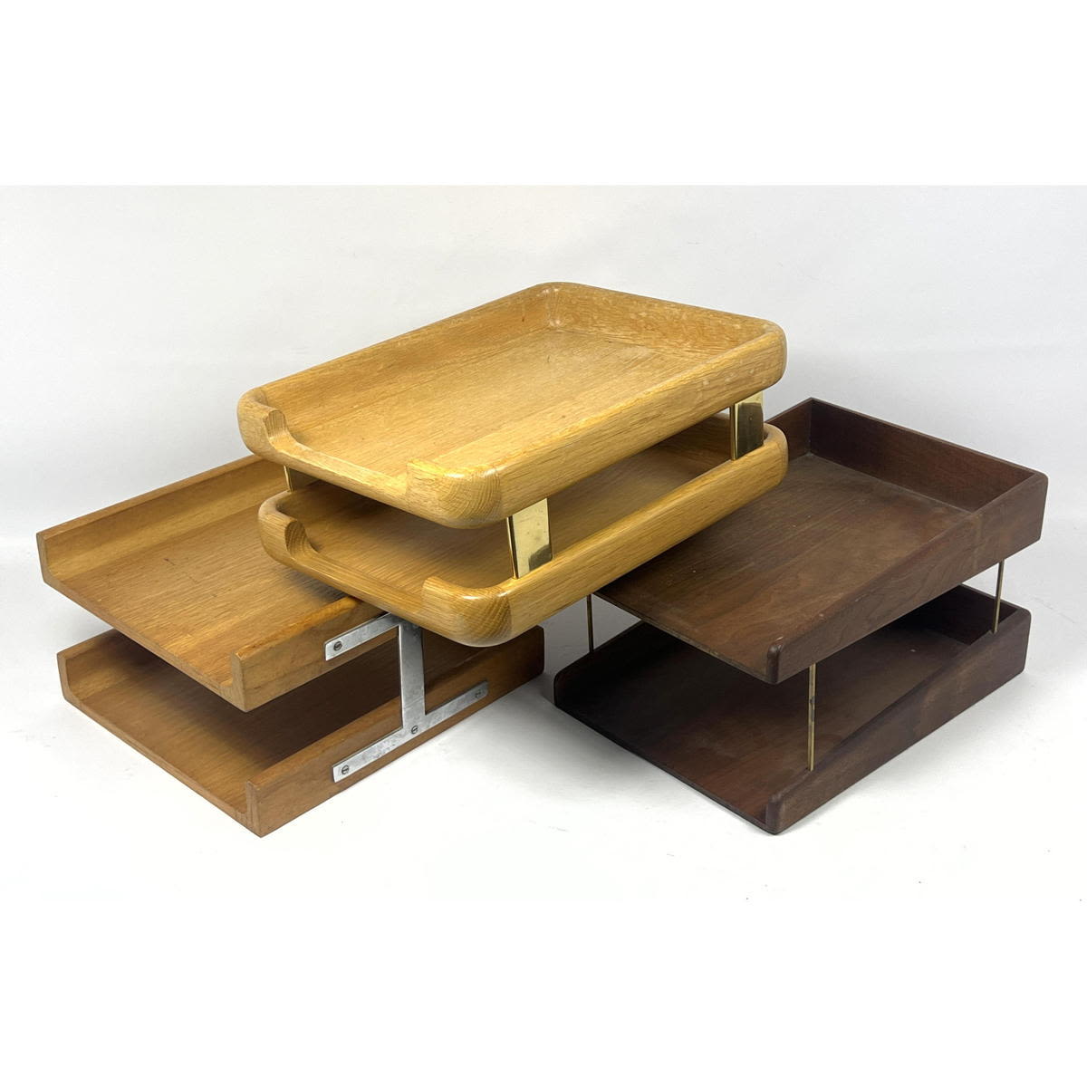 Mid Century Modern Wood Desk Trays  2ff800