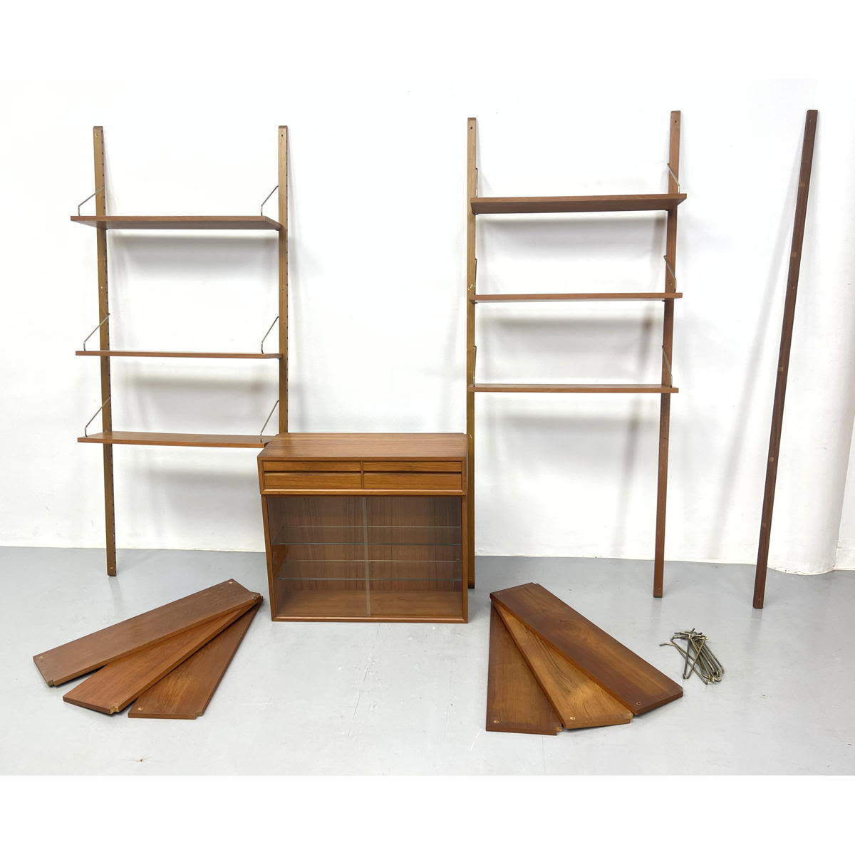 Danish Modern Teak Wall Shelf System.