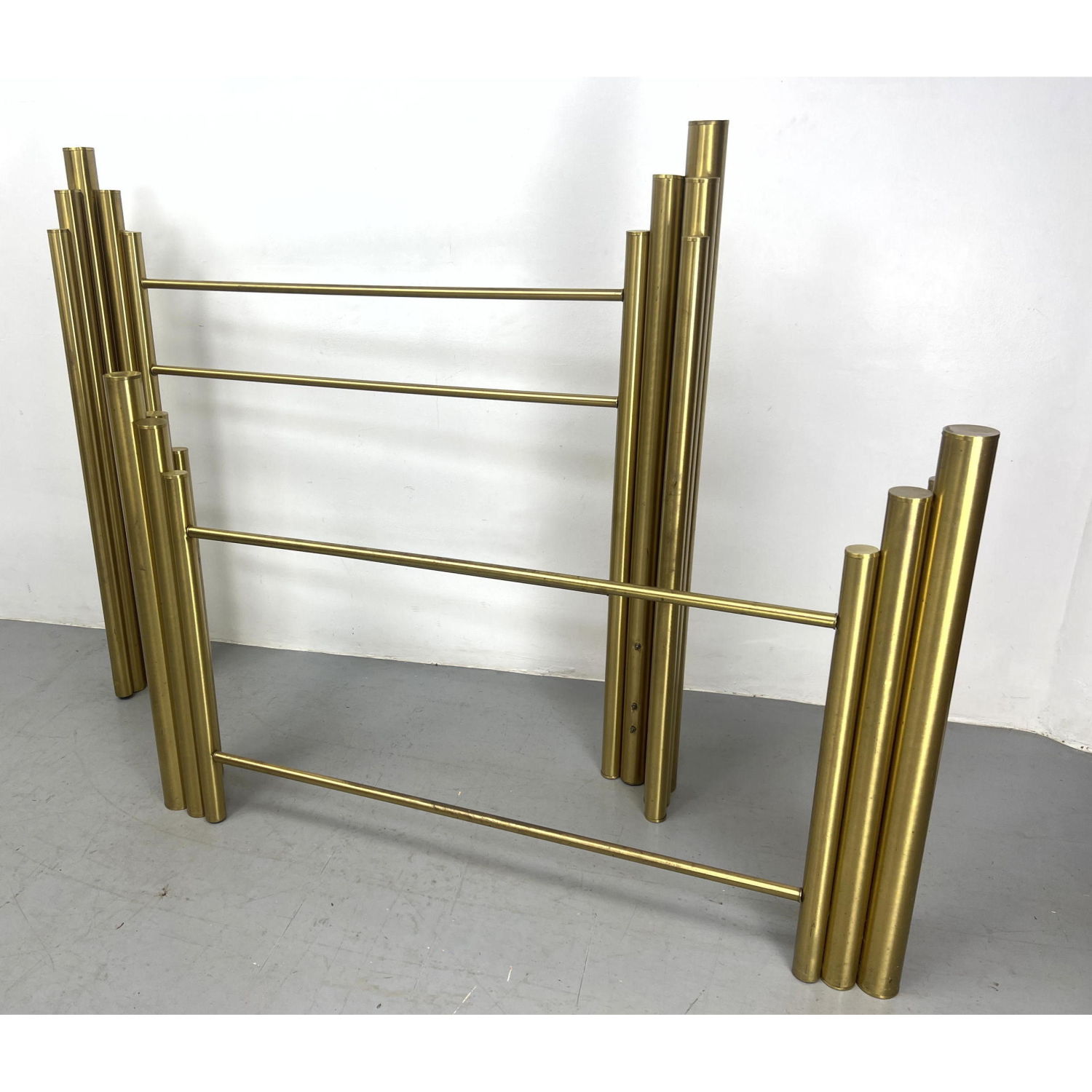 Brushed brass bed headboard footboard.