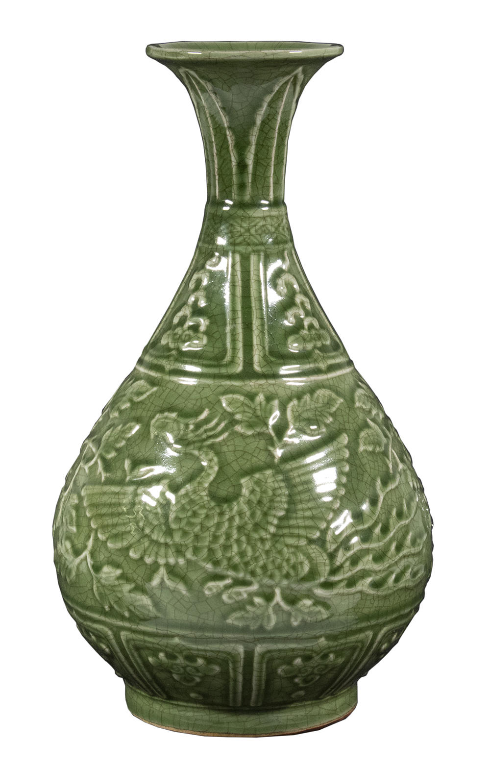 CHINESE GREEN GLAZED PEAR SHAPED 3020ac