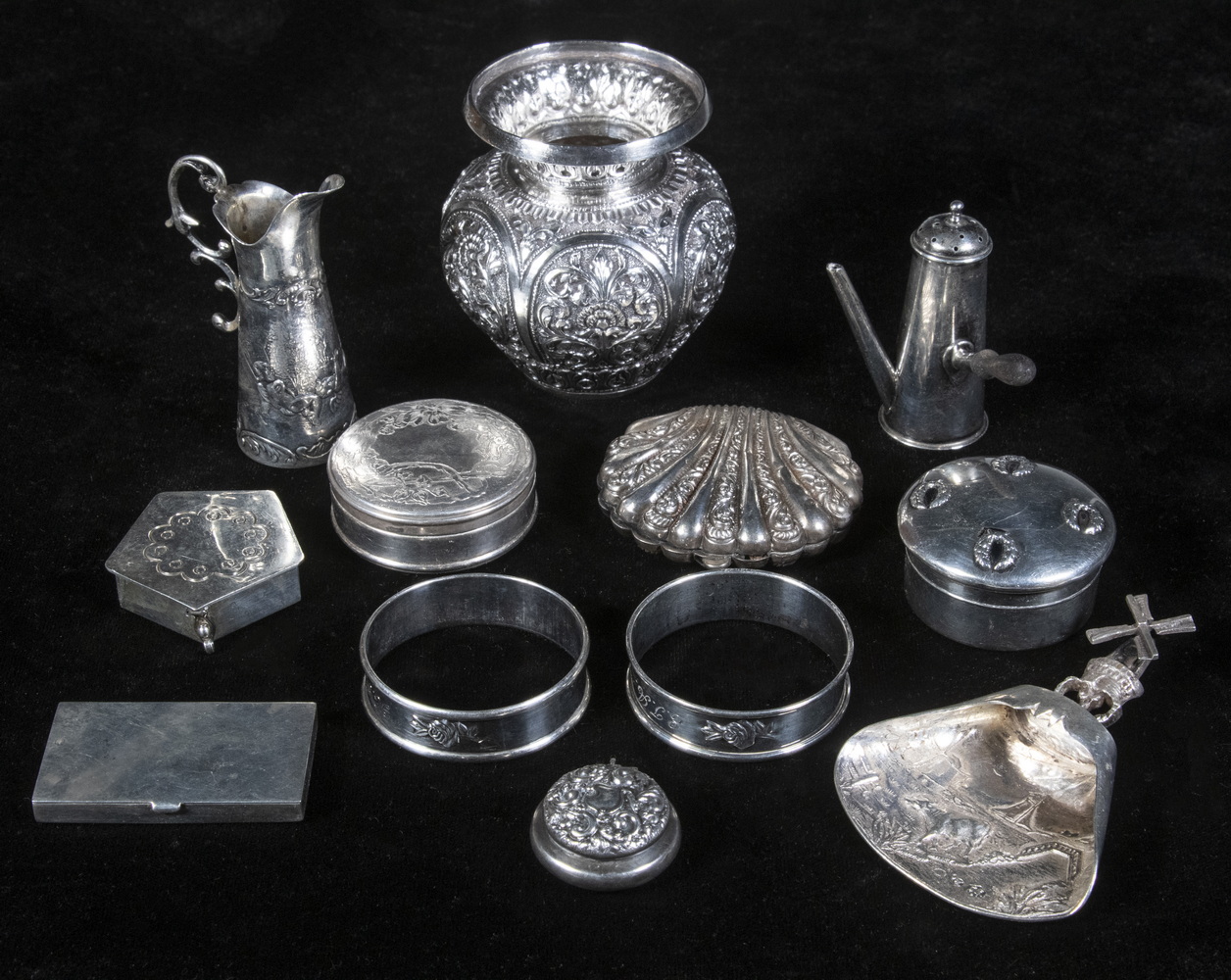 SILVER MINIATURE ITEMS (12) Piece Assorted