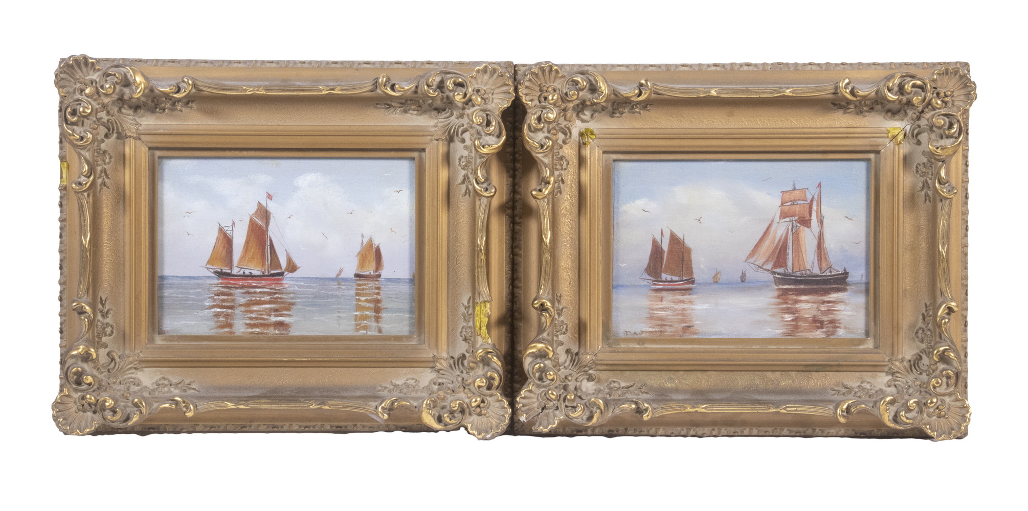 PAIR OF SMALL MARITIME OIL PAINTINGS