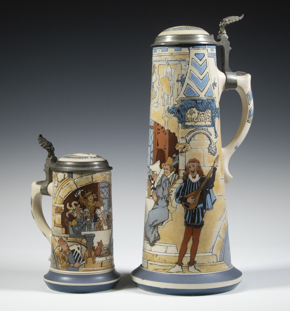 METTLACH HEINRICH SCHLITT BEER STEINS