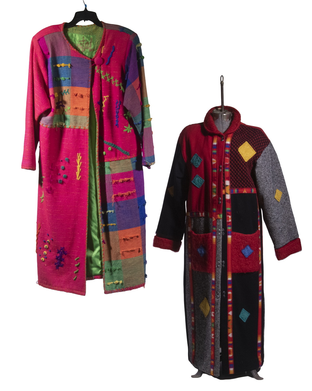 VINTAGE PATCHWORK COATS Lot of (2) Full-length