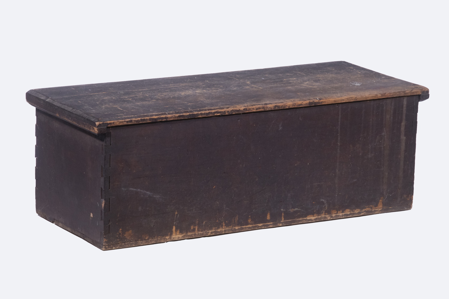 PAINTED PINE STORAGE BOX 19th c.