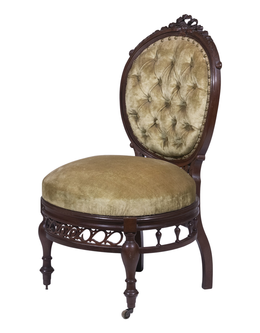 VICTORIAN CARVED SIDE CHAIR 19th