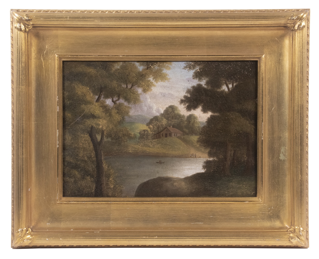 UNSIGNED MID 19TH C FRONTIER LANDSCAPE 3021cb