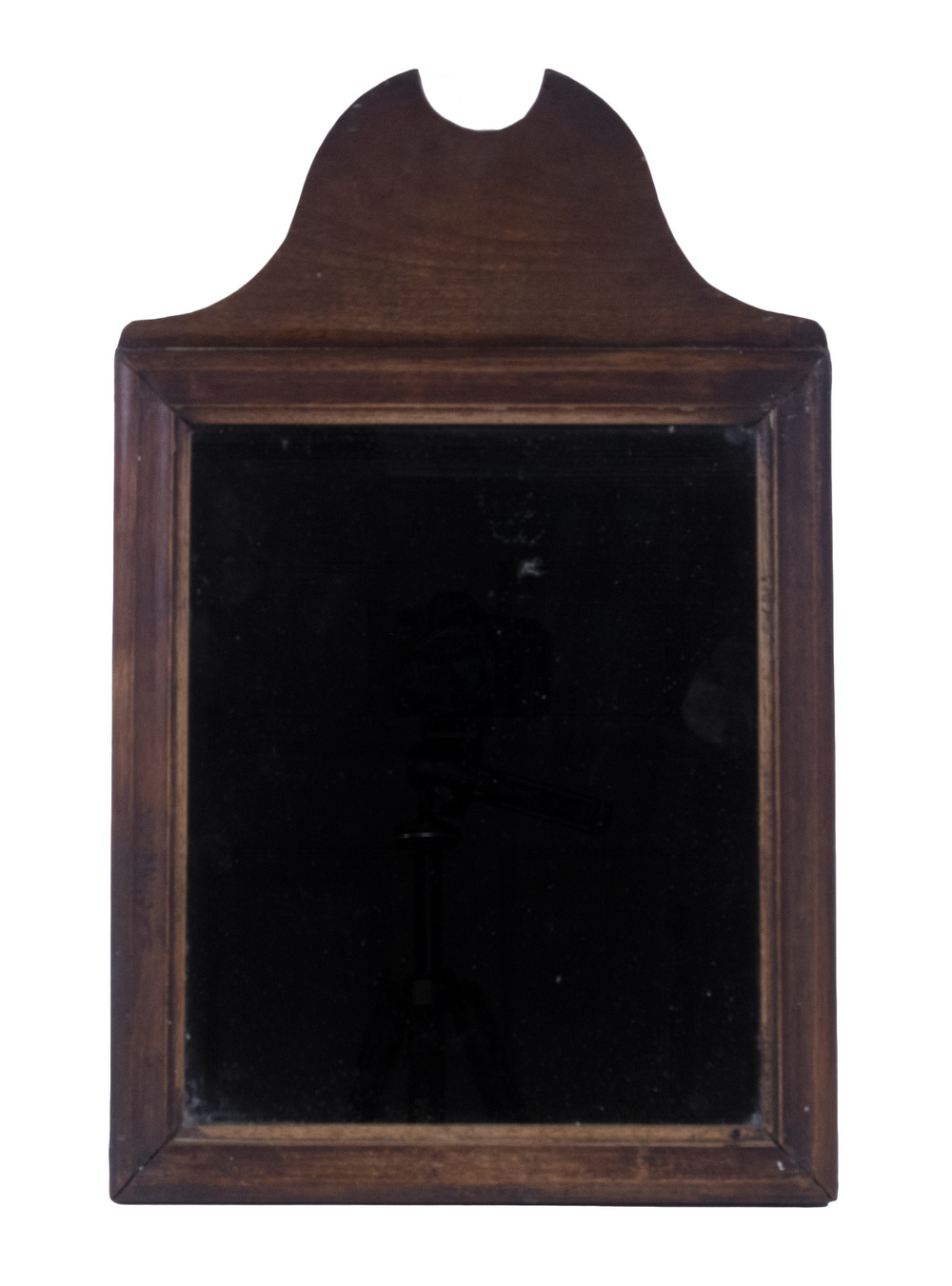 18TH C. LOOKING GLASS Small Mahogany