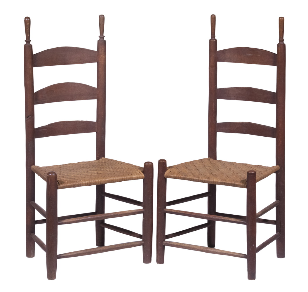 LADDERBACK SIDE CHAIRS (2) 18th