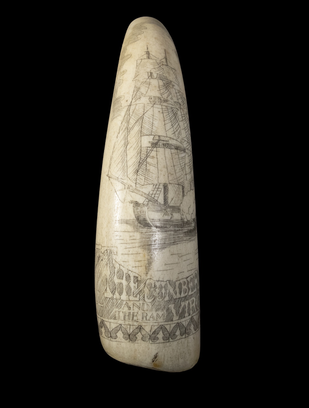 SCRIMSHAW WHALE S TOOTH Engraved 302243