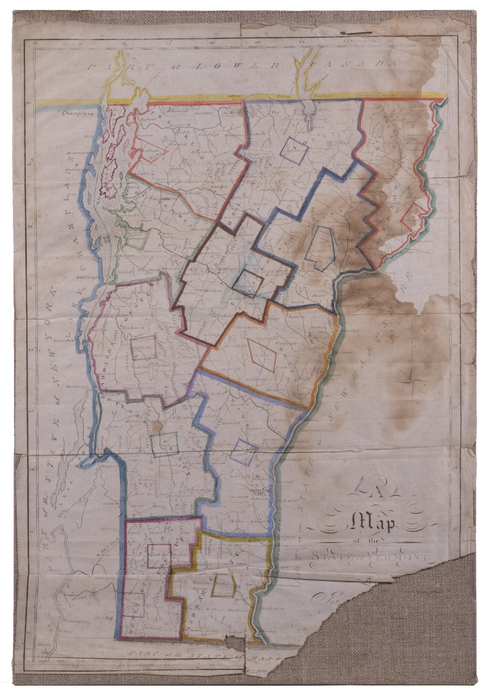 18TH C HAND DRAWN MAP OF VERMONT 3022b6