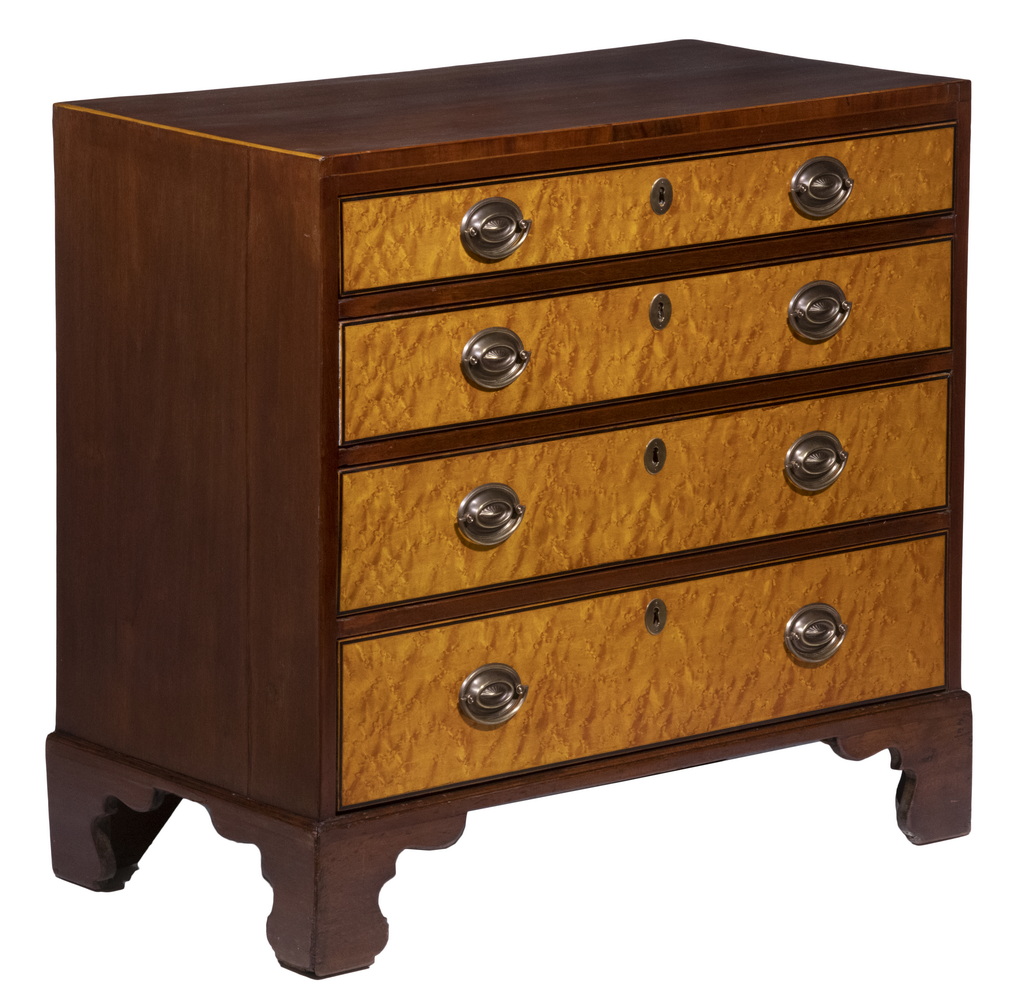 MAHOGANY BIRDSEYE MAPLE CHEST 3022b9