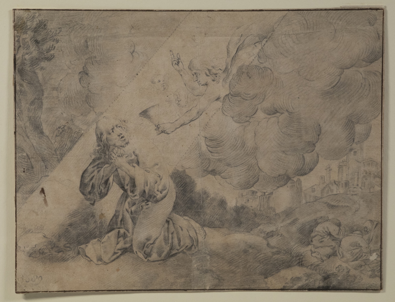 OLD MASTER DRAWING UNFRAMED Christ 3022d8