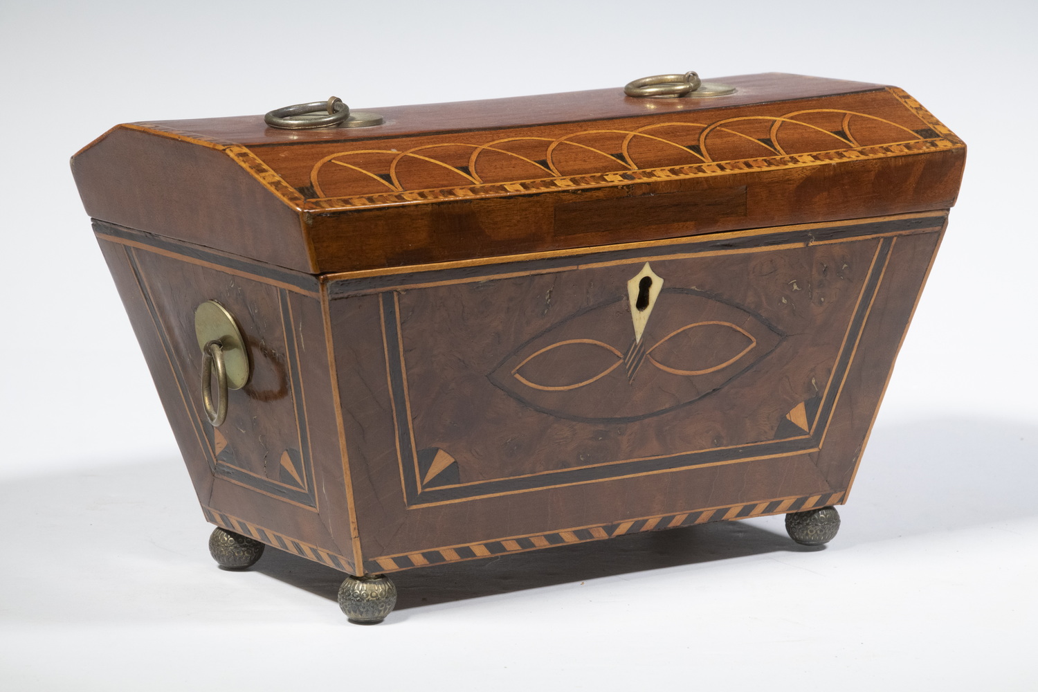 INLAID DOME TOP TEA CADDY 19th 3022f8