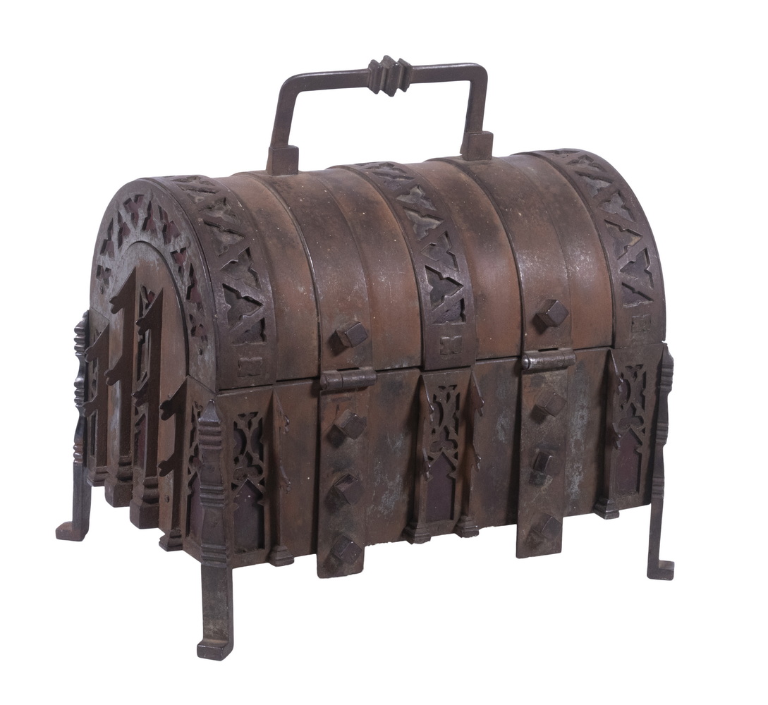 FRENCH GOTHIC REVIVAL STEEL CASKET 302309