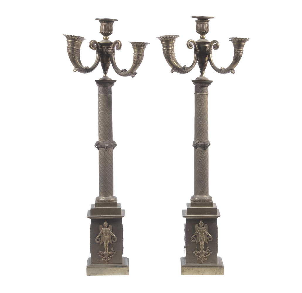 PR FRENCH BRONZE CANDELABRA Pair 302316