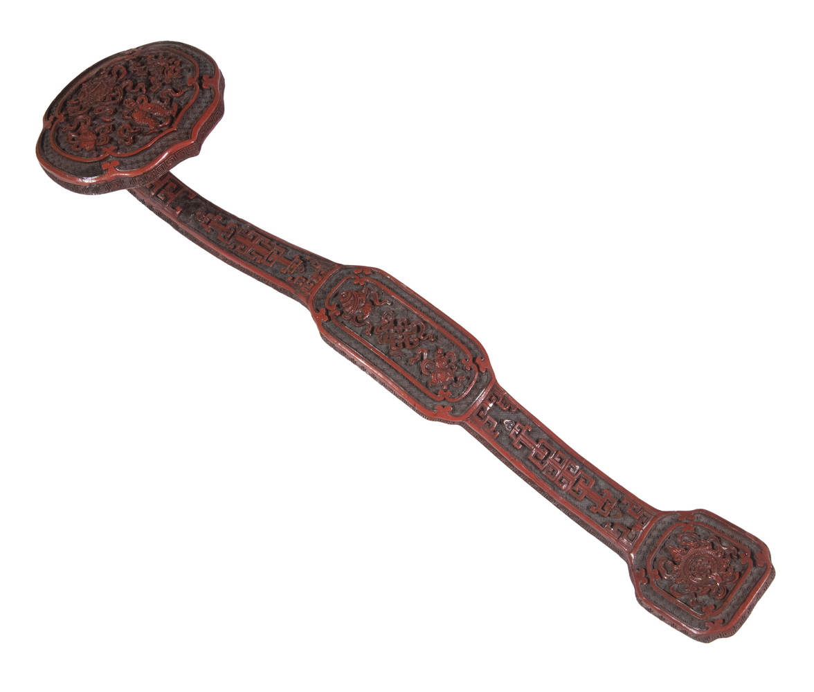 CHINESE CINNABAR LACQUER RUYI SCEPTER,