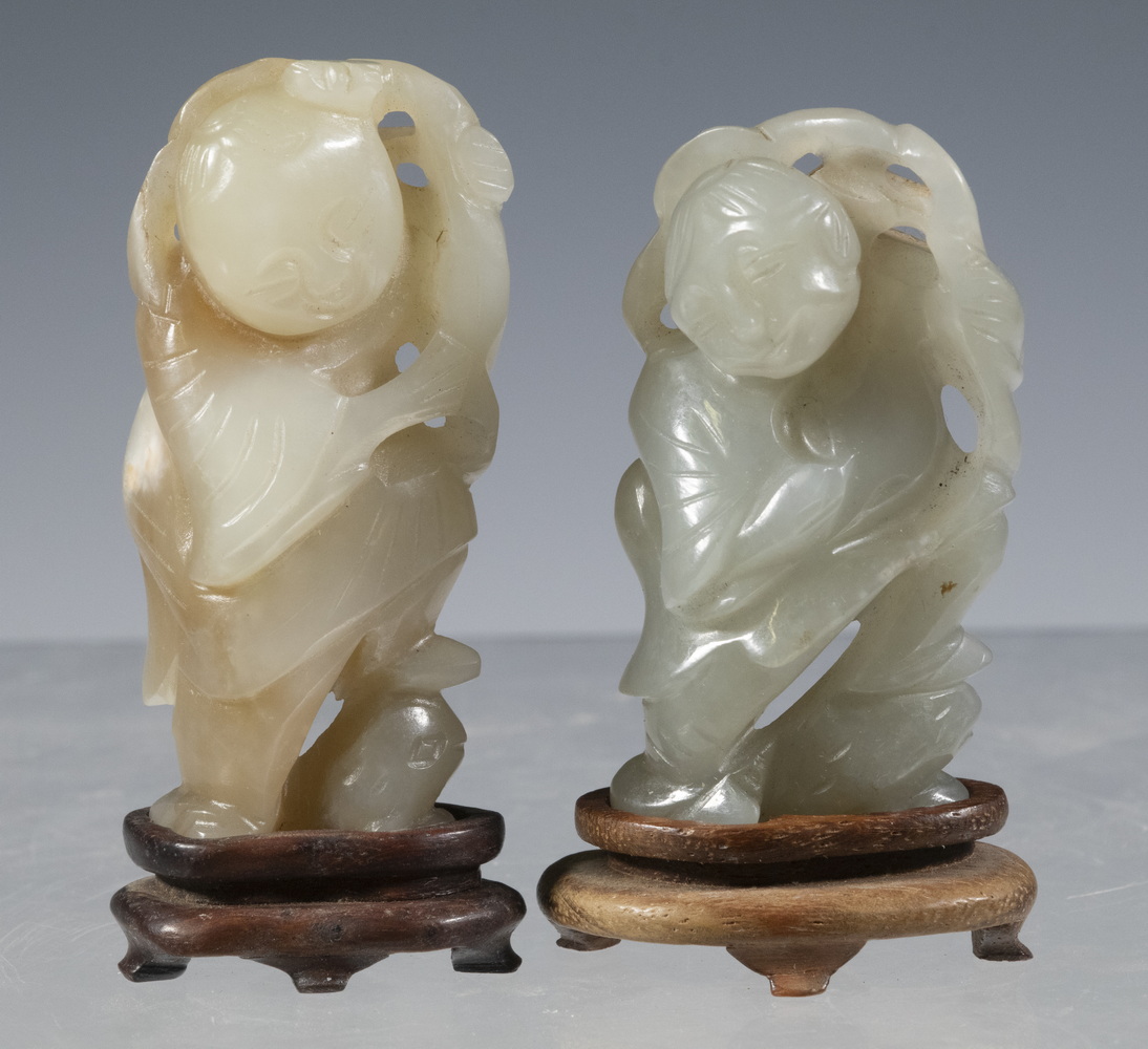 CHINESE LIU HAI JADE FIGURES 2  30235d