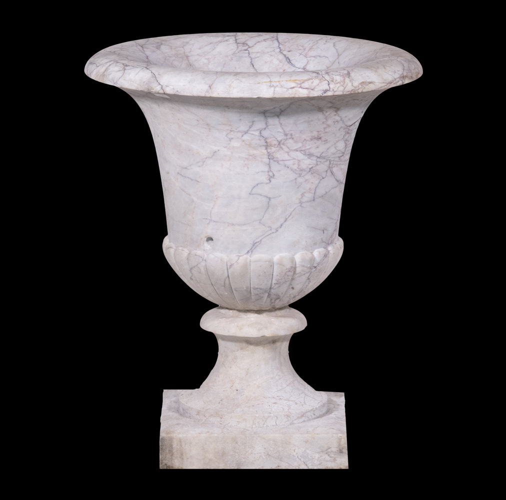 TWO-PART 19TH C. LARGE WHITE MARBLE