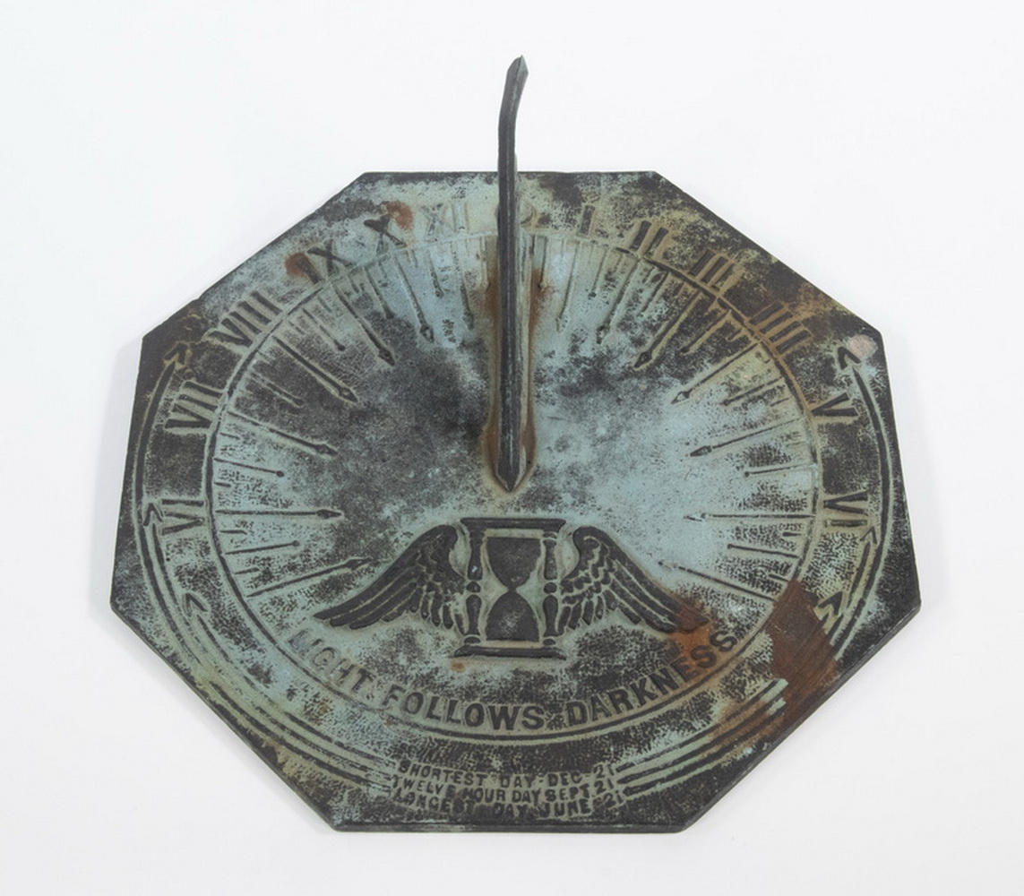 BRONZE OCTAGONAL SUNDIAL 19th c  3023aa