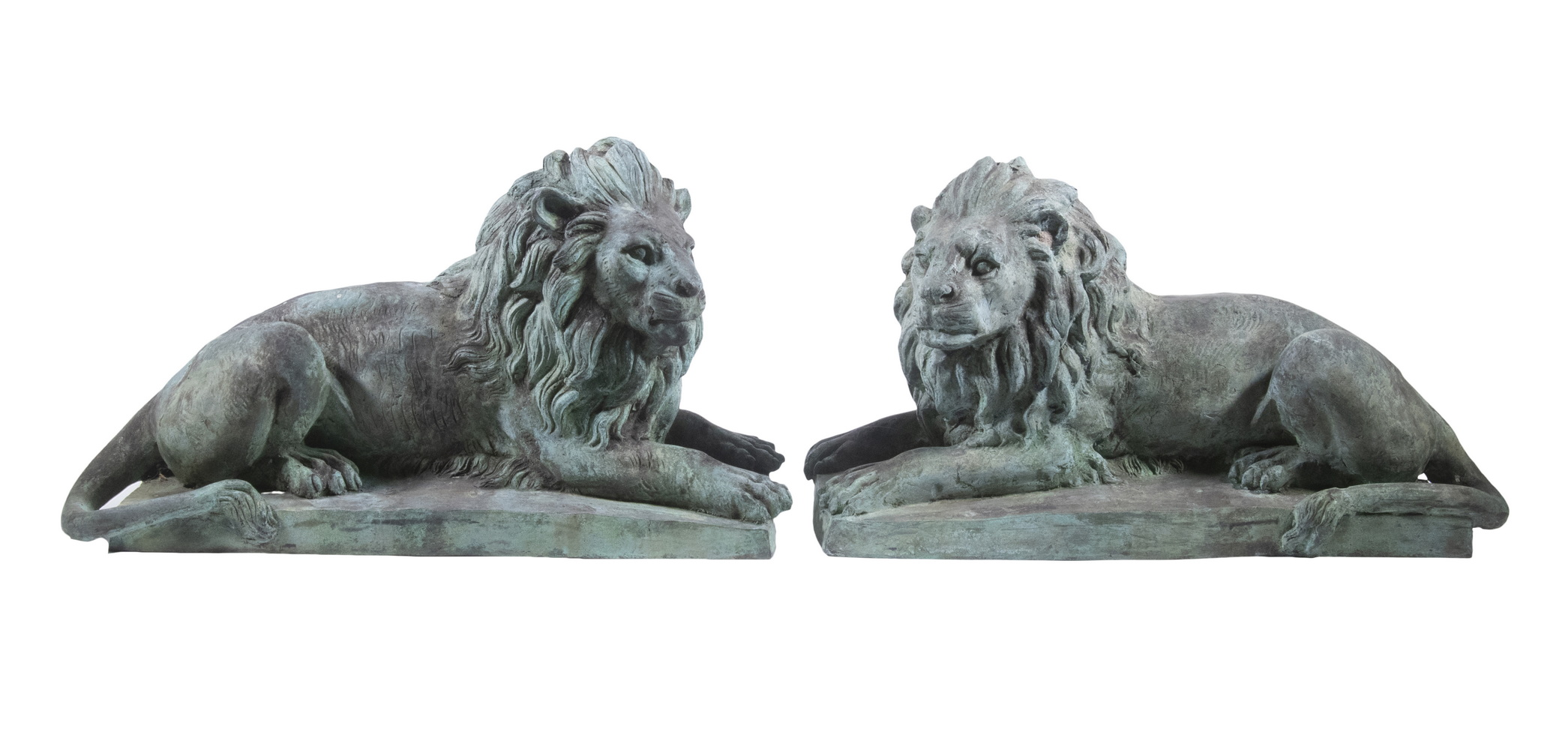 PAIR OF SMALL BRONZE GUARDIAN LIONS 3023ab