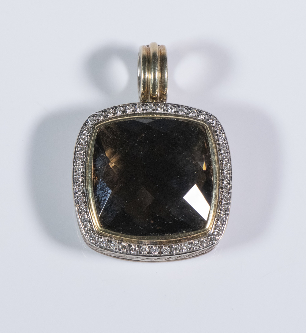 DAVID YURMAN TOPAZ & DIAMOND PENDANT