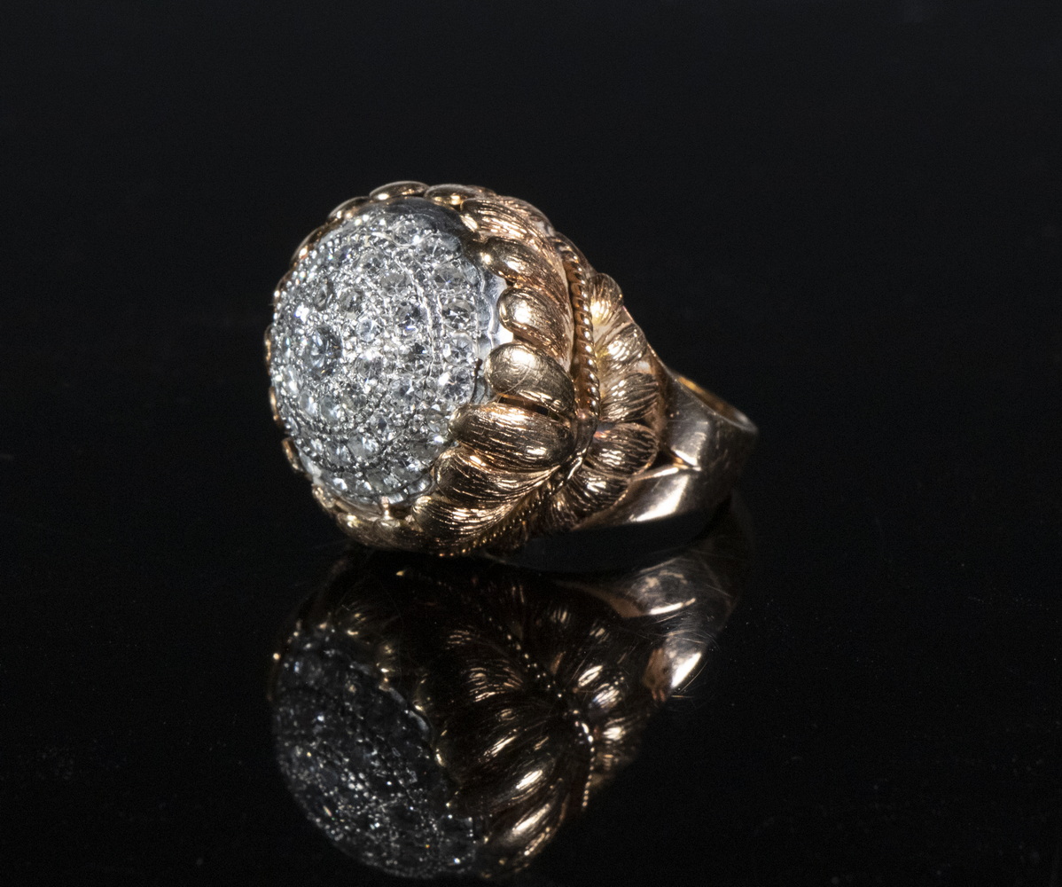 DIAMOND DOME FORM RING 14K Yellow