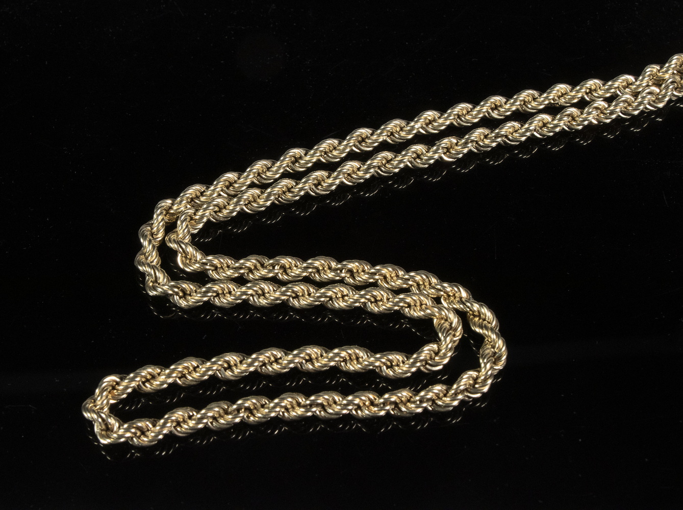 GOLD ROPE CHAIN NECKLACE 14K Yellow