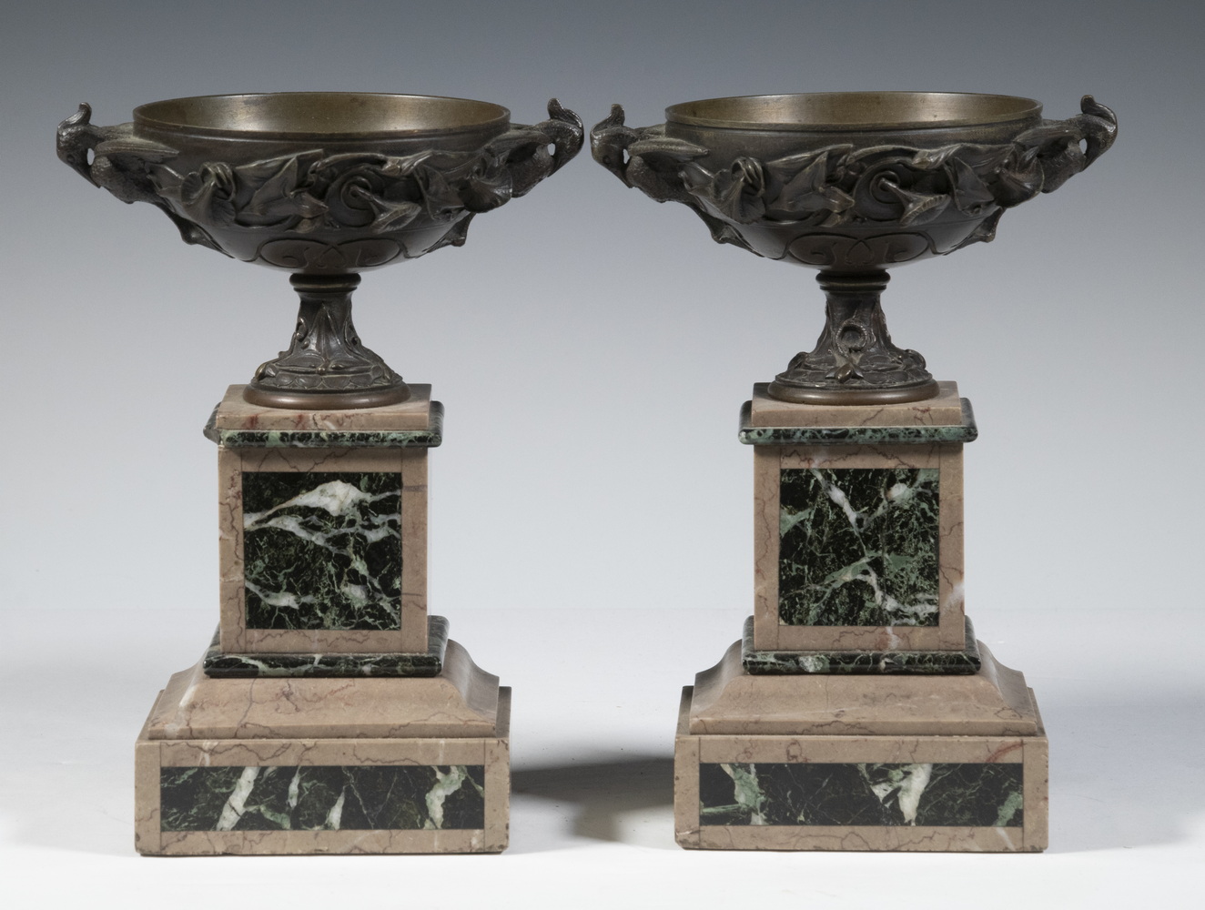 PAIR OF BELLE EPOCH SMALL BRONZE