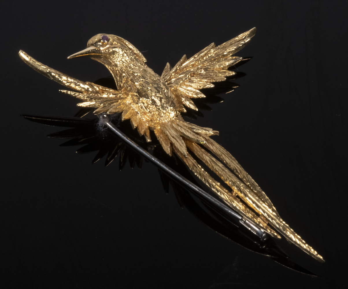 HANDMADE 18K GOLD BIRD OF PARADISE