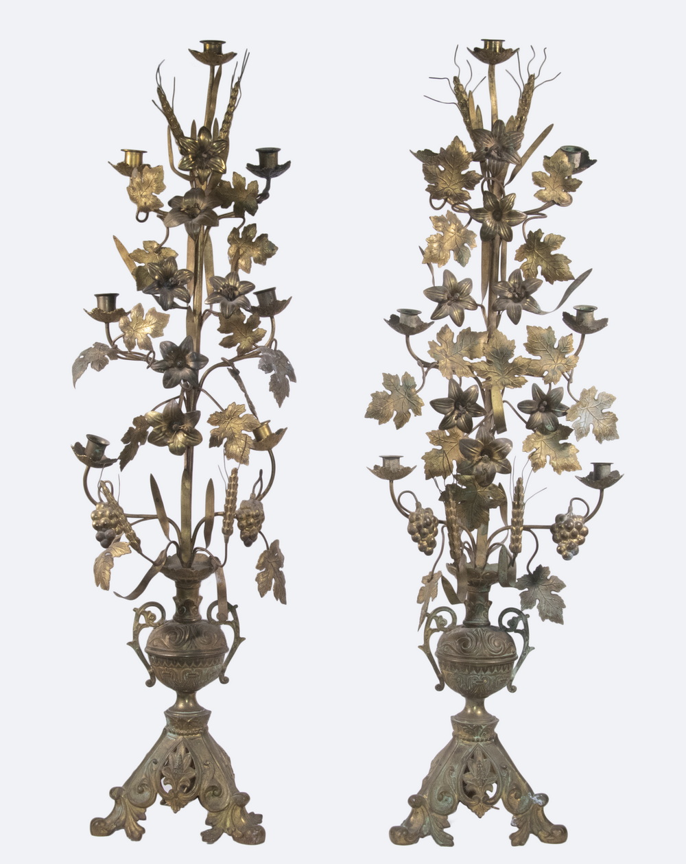 PR FRENCH GILDED METAL CANDELABRA