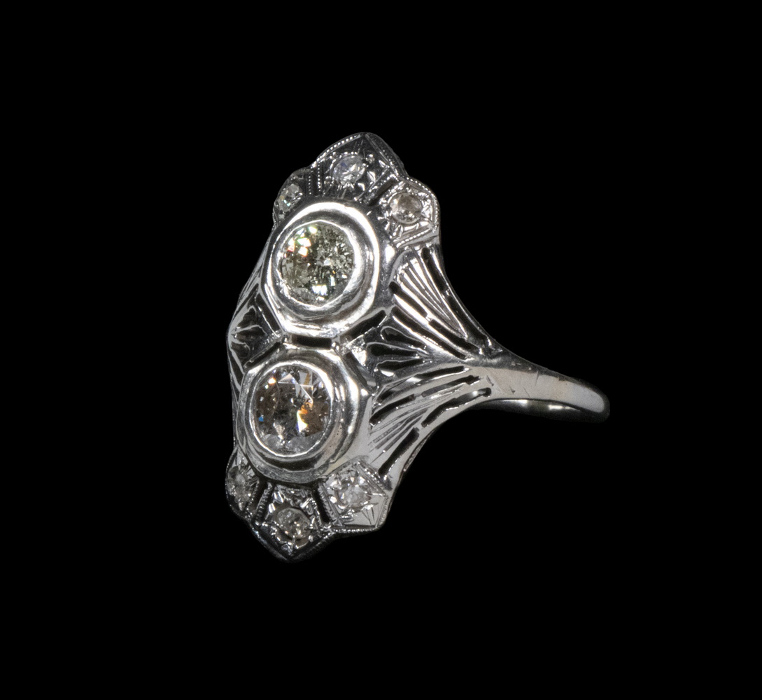 LADIES GOLD DIAMOND RING Edwardian 3024d8