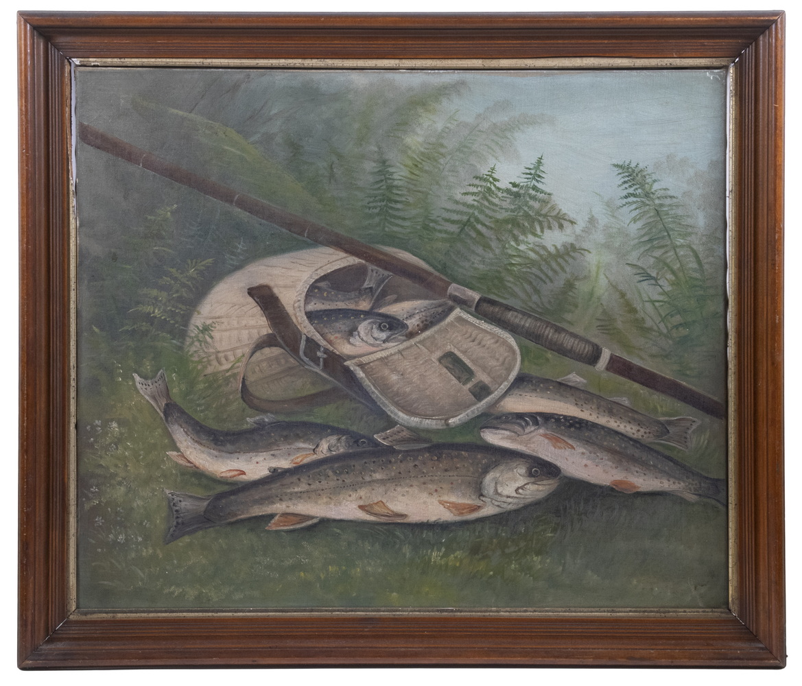 19TH C. SPORTING PAINTING Fish,