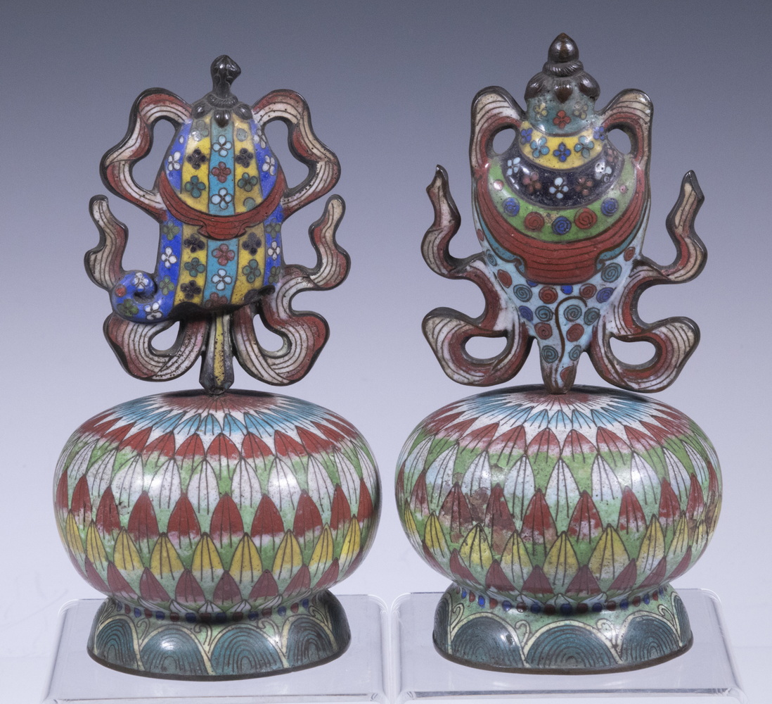 CHINESE CLOISONNE FINIALS Lot of