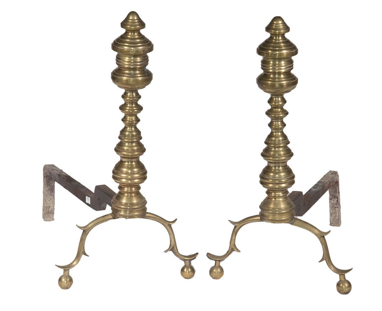 PR BRASS AMERICAN EMPIRE ANDIRONS 30260a