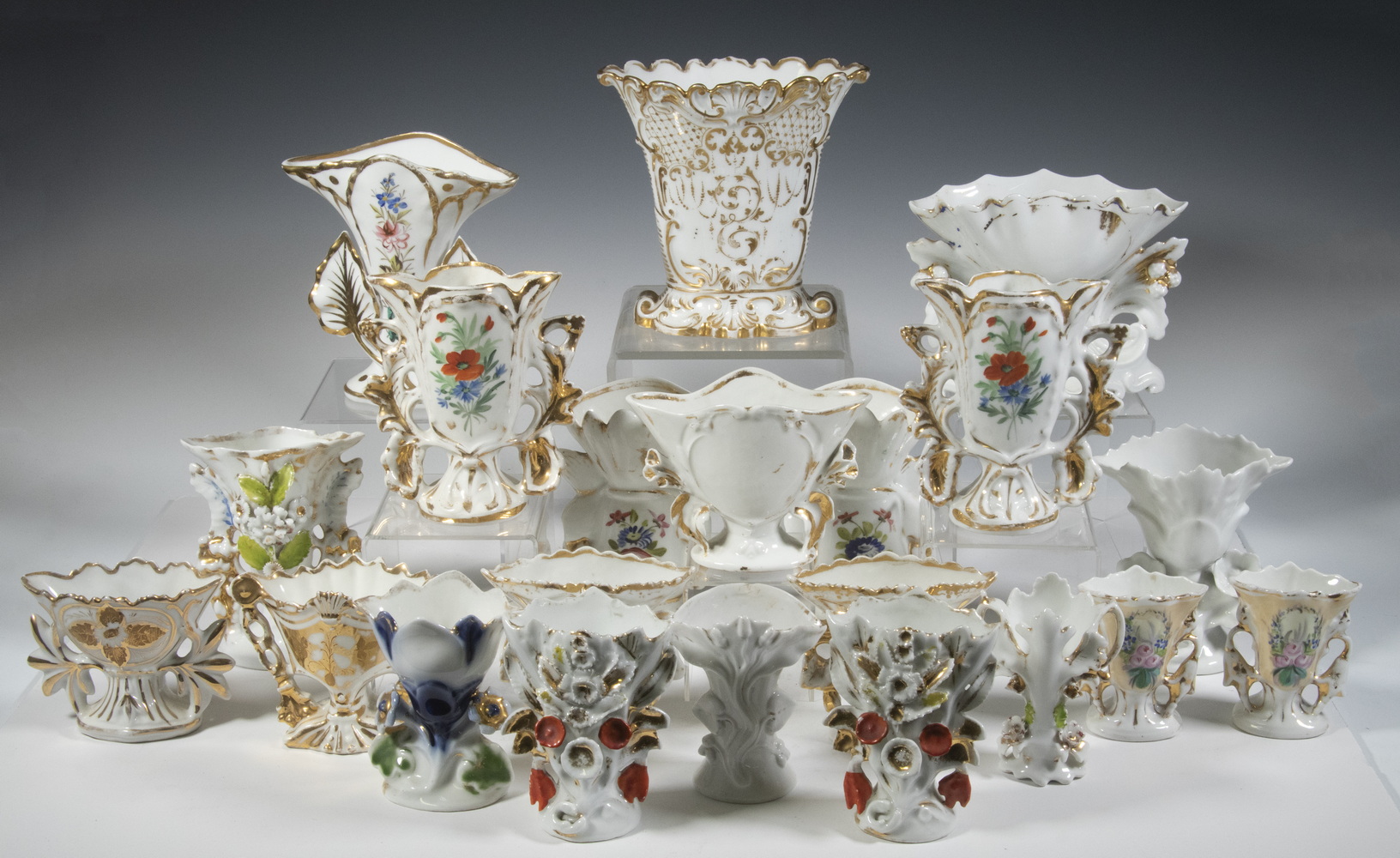 OLD PARIS PORCELAIN VASE COLLECTION