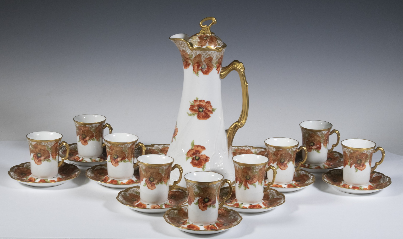 JEAN POUYAT LIMOGES HAND PAINTED CHOCOLATE
