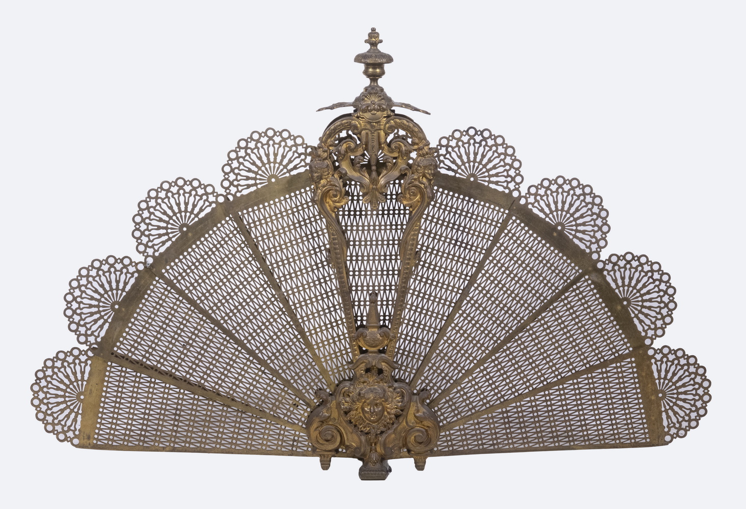 BRASS PEACOCK FIREPLACE SCREEN 30261e