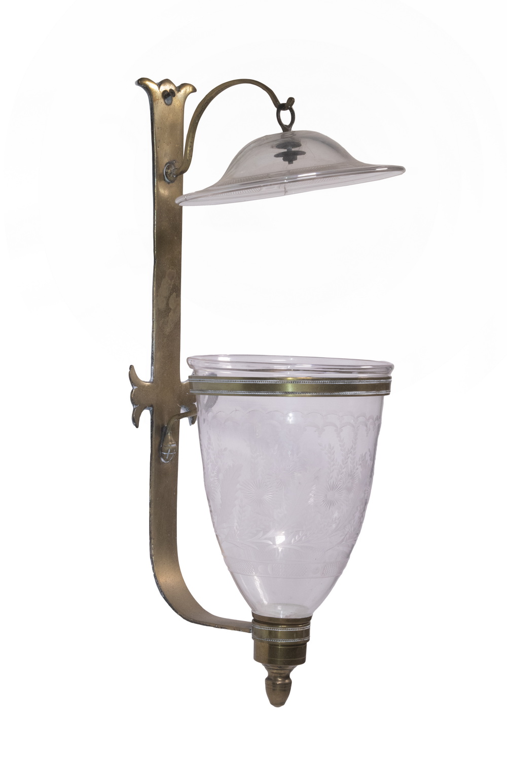 GLASS & BRASS CANDLE SCONCE Regency