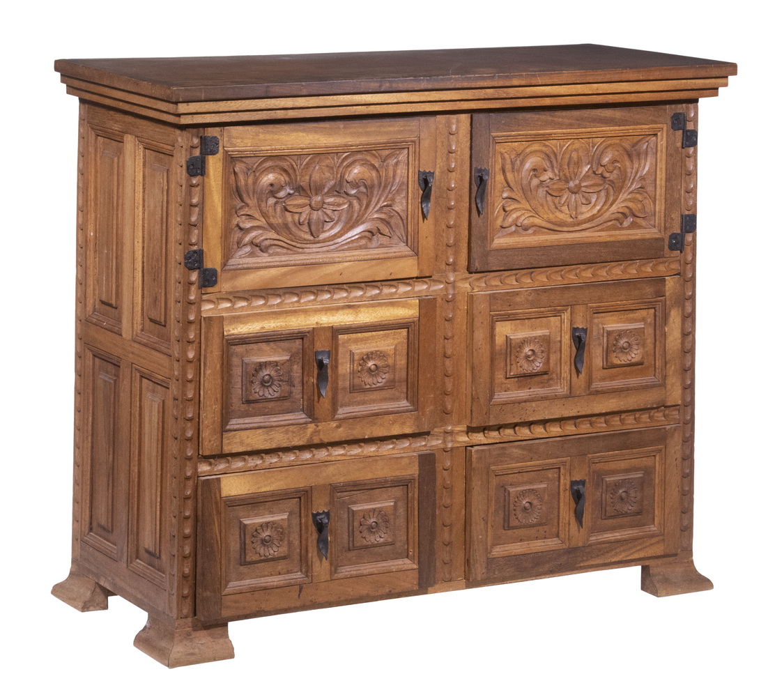 CARVED TEAK CHEST Two Door Cabinet,