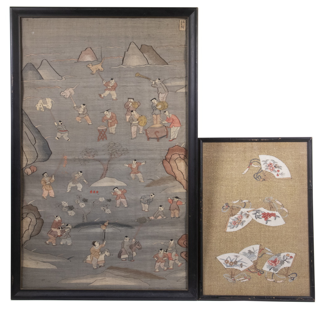  2 FRAMED 1920 S JAPANESE TEXTILE 302674