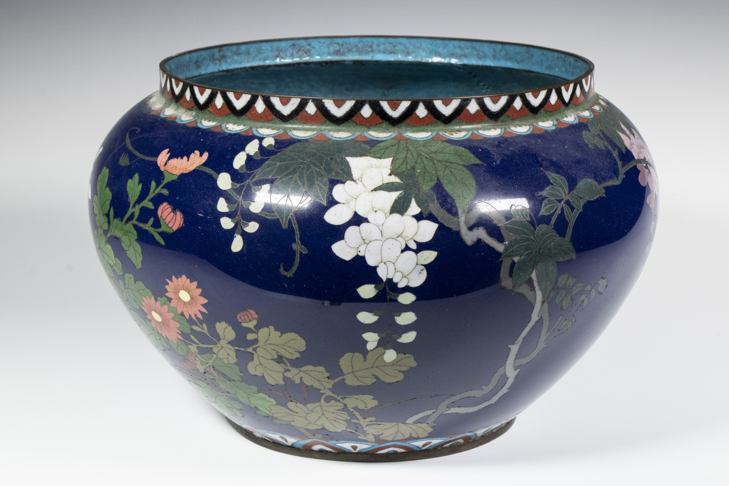 JAPANESE CLOISONNE JARDINIERE Enameled