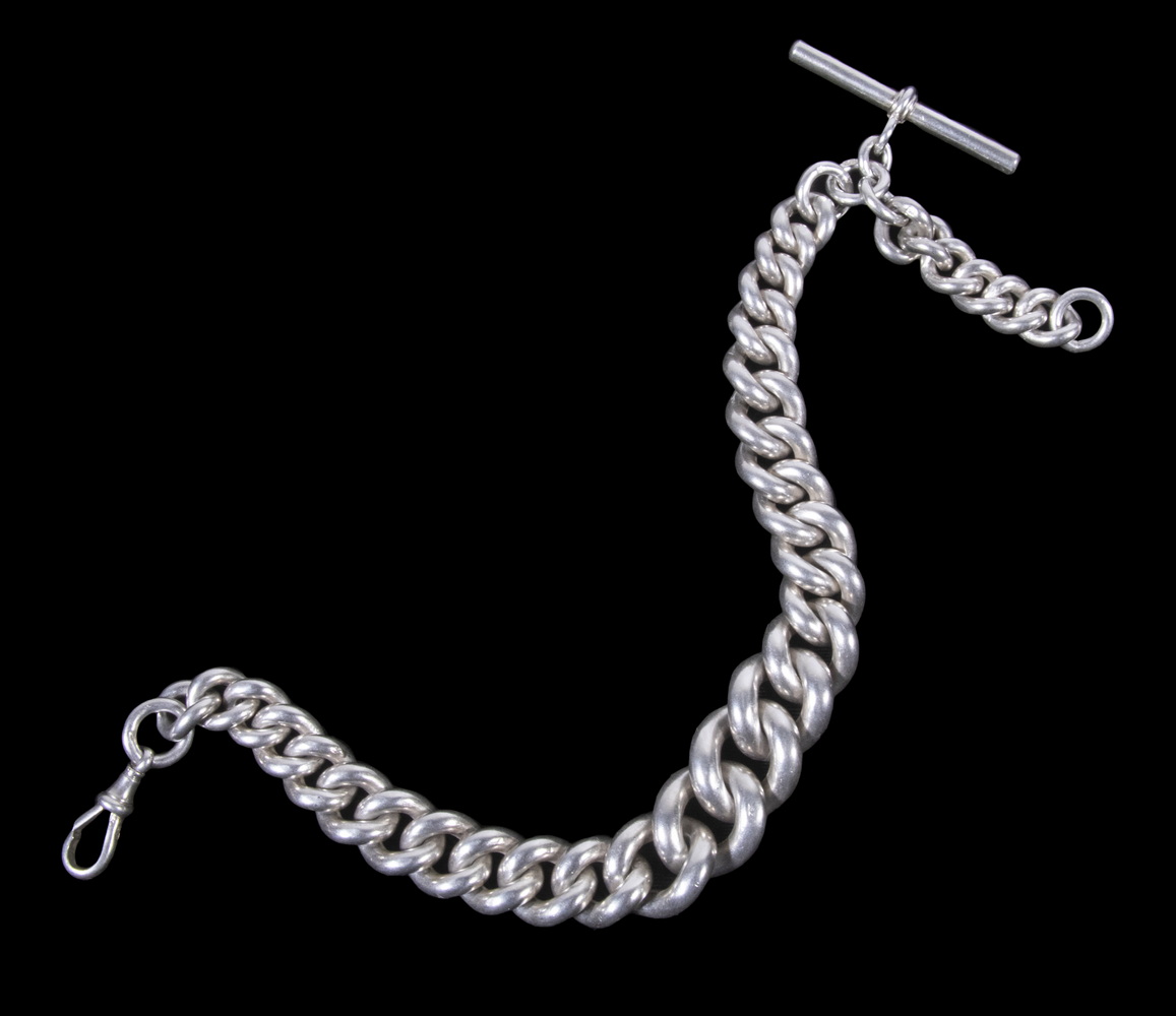 ENGLISH STERLING SILVER WATCH CHAIN 3026b6