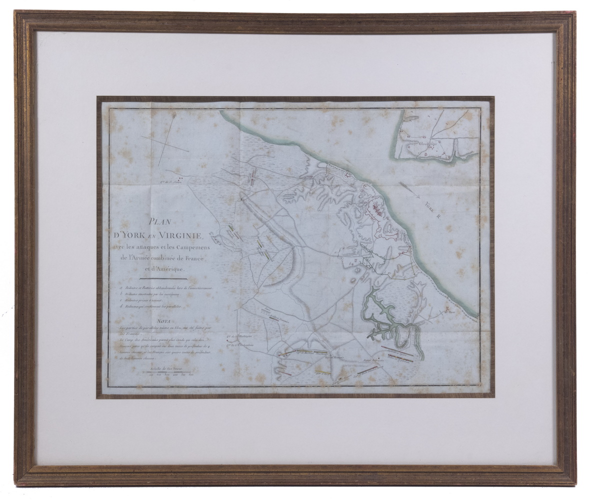 FRAMED REVOLUTIONARY WAR MAP, PLAN